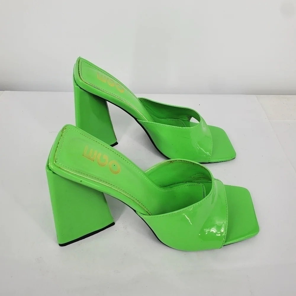 EGO Avalon Heels Women 8 Shoes Patent Leather Green